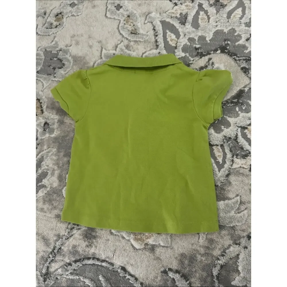 GAP Girls Lime Green Polo Shirt with Apple Embroidery